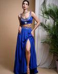 Royal Blue Lehenga Set (Set Of 3)
