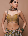 Forest Digital Print Lehenga Set (Set Of 3)