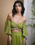 Green Kaudi Digital Print Indo Set (Set Of 2)