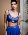 Royal Blue Lehenga Set (Set Of 3)