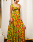 Yellow Ginger Flower Long Indo Dress (Set Of 2)