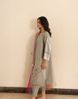 Khushboo & Pankaj Grey Summer Festive Kurta Set