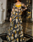 Black Abstract Lehenga Set (Set Of 3)