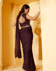 Precisely Hand Embroidered Blouse with Intricate Handwork - Wine