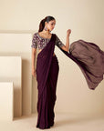 Red Zardosi and Threadwork Bridal Saree