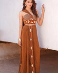 Rustic Brown Corset Drape Set (Set Of 2)