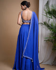 Royal Blue Lehenga Set (Set Of 3)