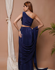 Navy Pre-Stitched Draped Saree