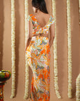 Orange Forest Print Drape Indo Set