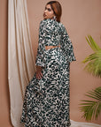 White-Green Digital Printed Drape Skirt Set (Set Of 2)