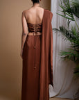 Rustic Brown Corset Drape Set (Set Of 2)