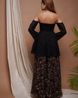 Black Rose Seamless Printed Set (Set Of 2)