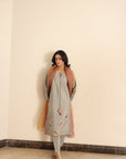 Khushboo & Pankaj Grey Summer Festive Kurta Set
