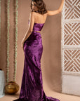 Purple Velvet Indo Drape Set (Set Of 3)