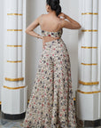 Cream Floral Handkerchief Drape Co-Ord Set (Set Of 2)
