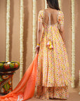 Off White Multicolor Printed Anarkali Set (Set Of 3)