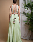 Pastel Pistachio Green Indo Skirt Set (Set Of 2)