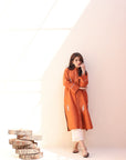 Khushboo & Pankaj Sunset Orange Straight Kurta Set