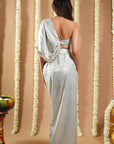 Powder Blue Shimmer Kaudi Drape Set (Set Of 2)