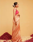 Traditional Georgette Bandhani Banarasee Saree in Orange Shading