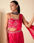 Bustier Is Hand Embroidered; With Adjustable Strap