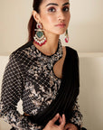 Blush Pink Printed Tussar Silk and Georgette Saree with Red Blouse