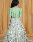 Leather Work Lehenga Set