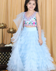 Handwork Blouse and Tulle Lehenga