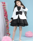 Black & White Girl Dress with Coat