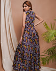 Violet Printed Vest Coat And Palazzo Set (Set Of 2)