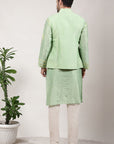 ChikanKari Silk Kurta Set - Green