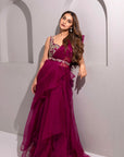 Plum Saree
