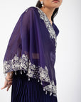 Diamond Dew One Shoulder Cape Set
