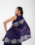 Diamond Dew One Shoulder Cape Set