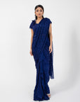 Eden Blue Drape Saree Set
