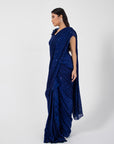Eden Blue Drape Saree Set