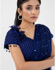 Eden Blue Drape Saree Set