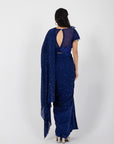 Eden Blue Drape Saree Set