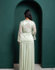 Mint Whisper Embroidered Jacket Set