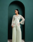 Mint Whisper Embroidered Jacket Set