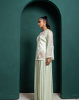Mint Whisper Embroidered Jacket Set