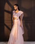 Romantic Rose Embellished Drape Saree