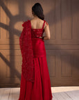 Romantic Red Embellished Drape Saree