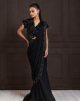Twilight Elegance Embellished Saree Gown