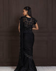 Twilight Elegance Embellished Saree Gown