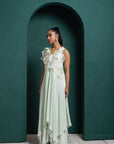 Mint Blossom Layered Gown