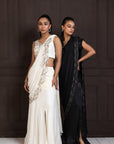 Ivory Grace Draped Saree Gown