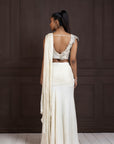 Ivory Grace Draped Saree Gown