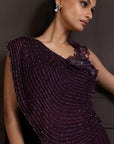 Plum Beaded Lehenga Set