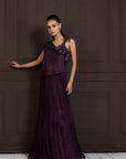 Plum Beaded Lehenga Set